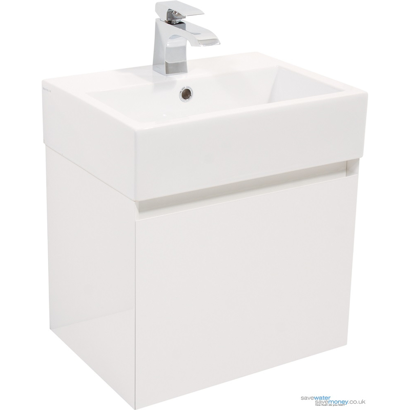 Matteo 500 Wall Hung 1 Drawer Basin Unit from Saneux (White), Only £346.08