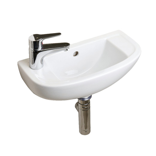 Compact 45cm Slim Line Basin 1 Tap Hole (Right Hand)