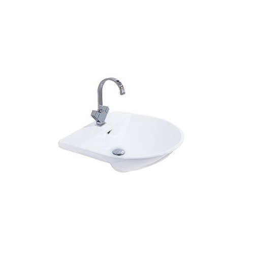 RAK Ceramics Reserva 55cm Semi Recessed Basin 1 Tap Hole