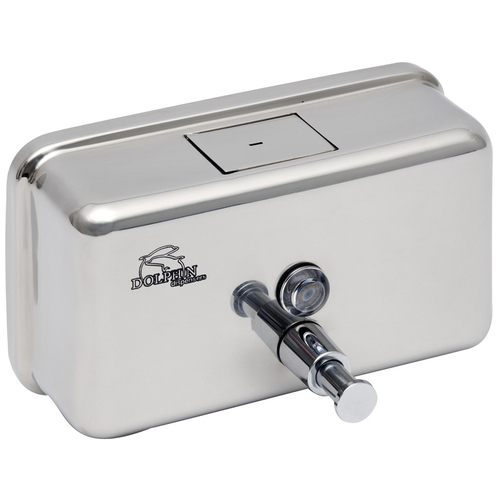 Dolphin Polished Stainless Steel Bulk Fill Horizontal Soap Dispenser