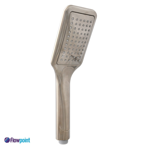 Brushed Chrome Rectangular Eco Shower Head from Flowpoint