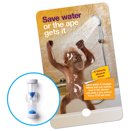 Four Minute Shower Timer with an Oscar Card