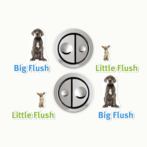 Dual Flush Stickers - Do You Know Which Flush To Use?
