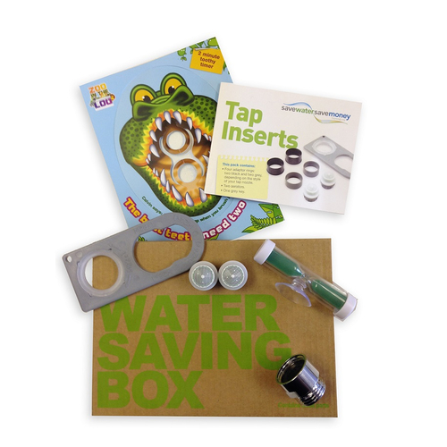 Water Saving Pack including a Toothy Timer, Shower Regulator and Tap Inserts