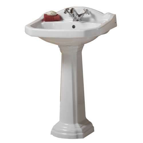 Ritz 590mm Basin 2 Tap Hole from Lecico