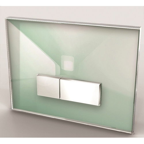 Siamp Reflect 90 Designer Square Dual Flush Plate (Frosted Glass)
