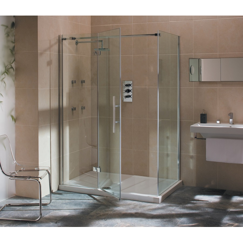 Vivid Nine 1000mm Frameless Hinge Door and Inline Panel (Left Hand)