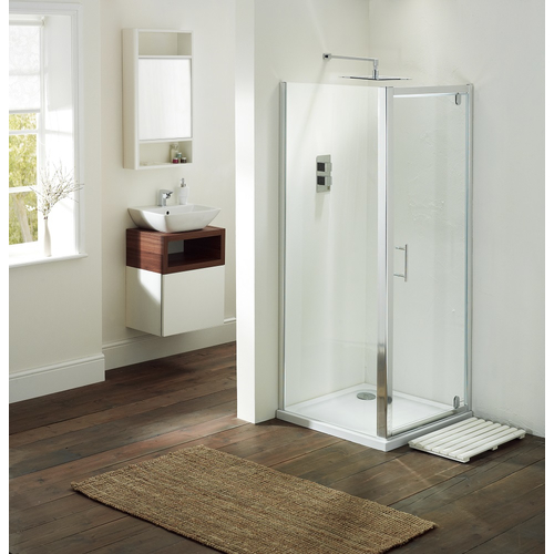 Aquaglass 760mm Pivot Shower Door and Side Panel