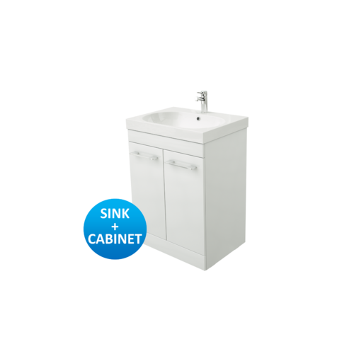 Austen 600 1 Tap Hole Basin and 2 Door Unit in 2 Colours
